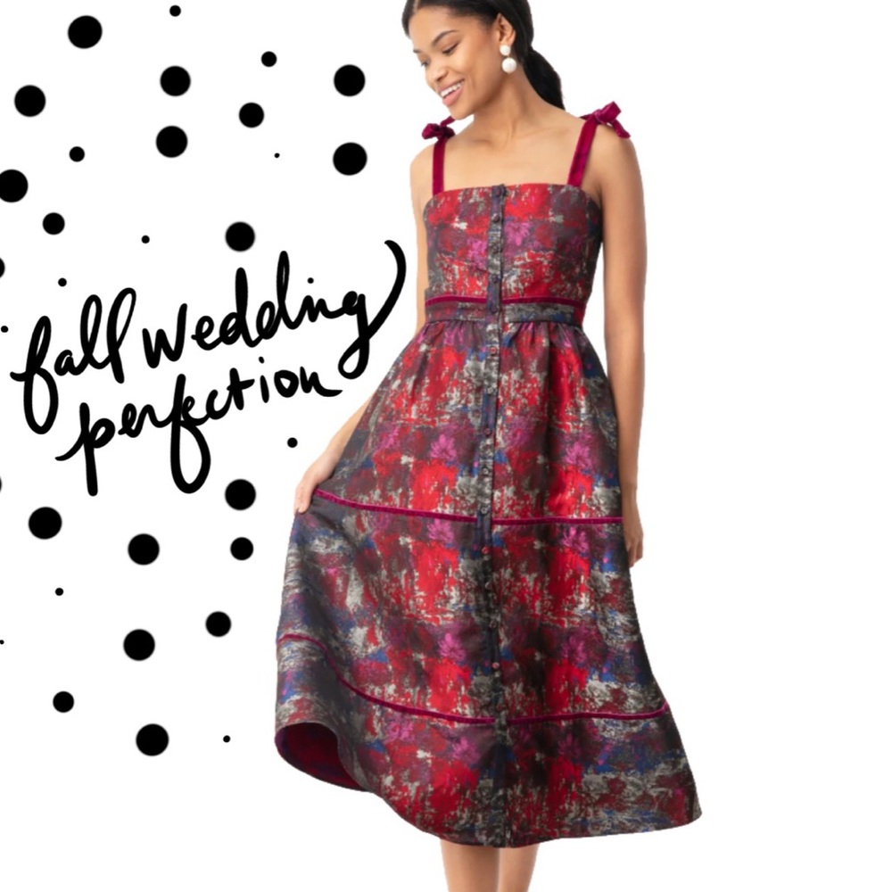 Tuckernuck Red Jacquard Dress